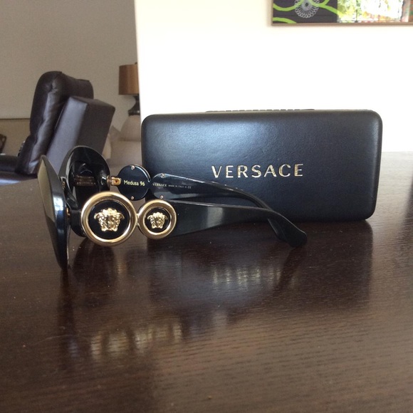 COPY - Black oval Versace sunglasses main image 5